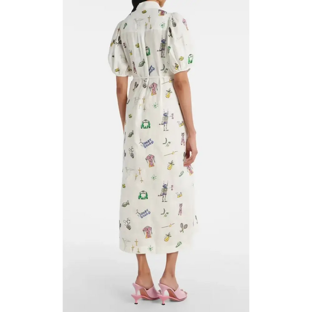 Alemais Play Embroidered Shirtdress in White Size 10