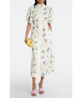 Alemais Play Embroidered Shirtdress in White Size 10 - 10 / Multi - Dresses