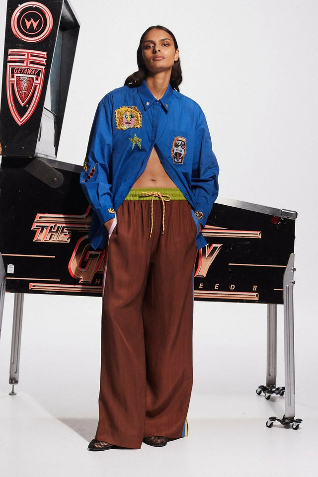Alemais Players Embroidered Shirt Blue and Pants 16 - 16 / Blue - Outfit Sets