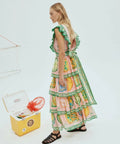 Alemais Porcelain Frilled Midi Dress Print Size 8 - 8 / Print - Dresses