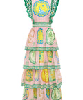 Alemais Porcelain Frilled Midi Dress Print Size 8 - 8 / Print - Dresses