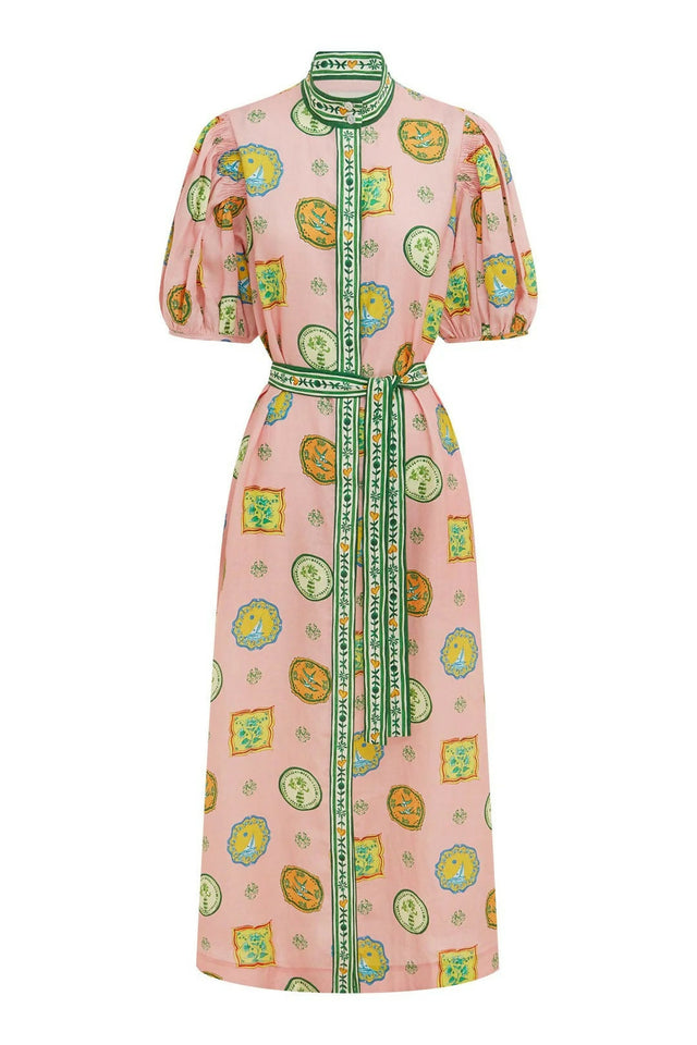 Alemais Porcelain Shirtdress in Pink Print Size 16 - Dresses