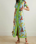 Alemais Rafaela Midi Dress Print Size 14 - 14 / Green - Dresses