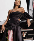 Alemais Regent Noir Gown Black Floral - 8 / Black - Dresses
