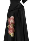 Alemais Regent Noir Gown Black Floral - 8 / Black - Dresses
