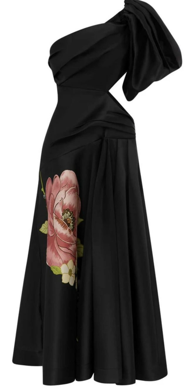 Alemais Regent Noir Gown Black Floral - 8 / Black - Dresses