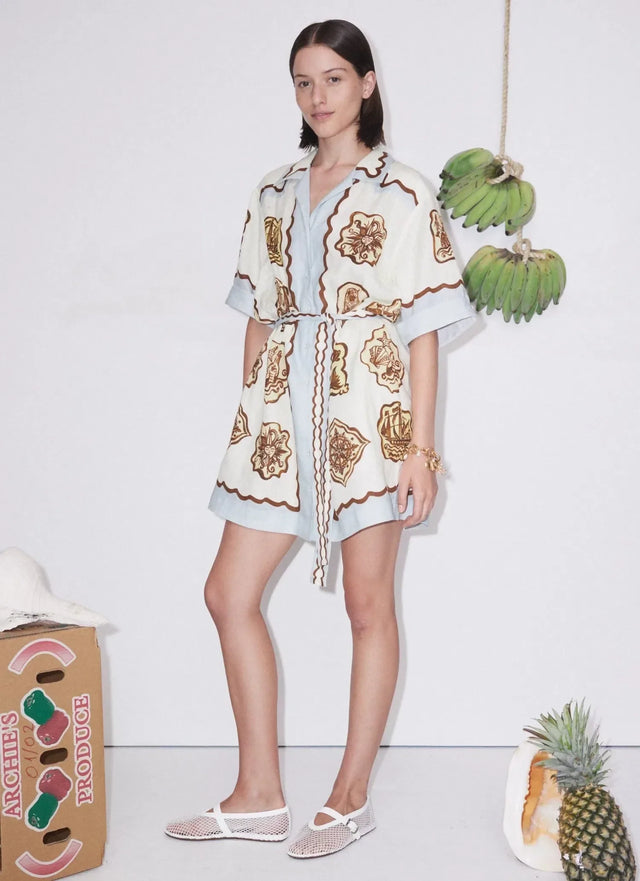 Alemais Relic Mini Dress Multi Size 14 - 14 / Print - Dresses