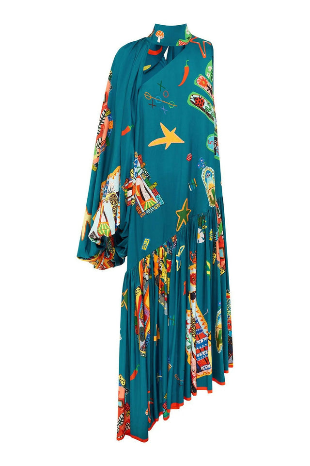 Alemais Rollers Gown Blue Print Size AU 16 - 16 / Print - Dresses