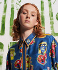 Alemais Rollers Shirt Dress Blue Print Size AU 16 - 16 / Print - Dresses