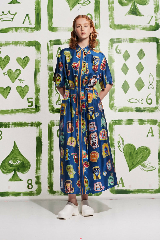 Alemais Rollers Shirt Dress Blue Print Size AU 16 - 16 / Print - Dresses
