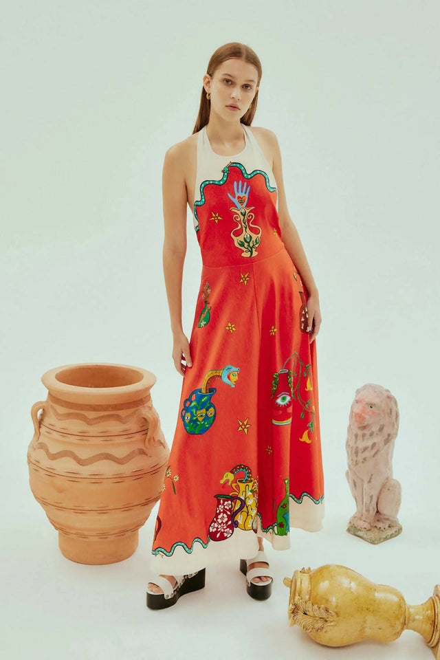Alemais Rose Halter Dress