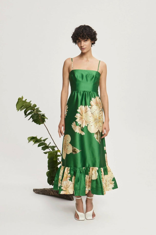 Alemais Sage Midi Dress - 10 / Green - Dresses