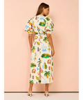 Alemais Samaki Puff Sleeve Midi Dress In Multi - 10 / Print - Dresses