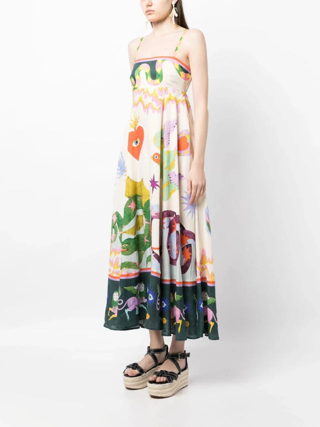 Alemais Seeker Linen Midi Dress for Hire | Passion For Fashion Alemais Seeker Linen Midi Dress for Hire | Passion For Fashion