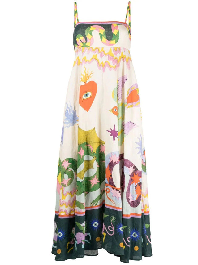 Alemais Seeker Linen Midi Dress for Hire