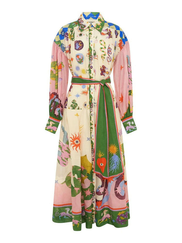 Alemais Seeker Shirtdress Midi Dress Multi Size 14 - 14 / Multi - Dresses