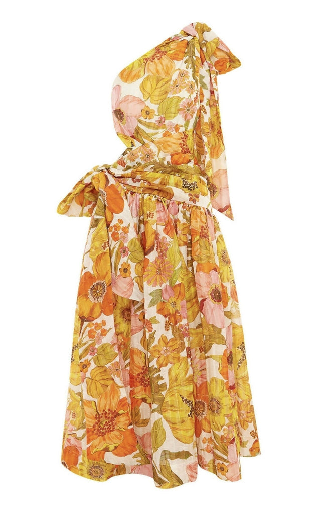 ALEMAIS - Alemais Silas Asymmetric Linen-Silk Gown