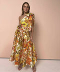 ALEMAIS - Alemais Silas Asymmetric Linen-Silk Gown