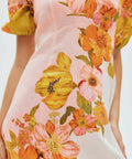 Alemais Silas Midi Dress Size 10 Floral Gold Green Pink - 10 / Floral - Dresses