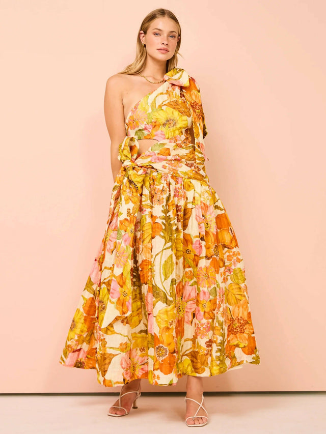 Alemais Silas One Shoulder Gown - 10 / Floral - Dresses