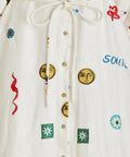 Alemais Soleil Embroided Linen Shirtdress Size 10 - 10 / Print - Dresses