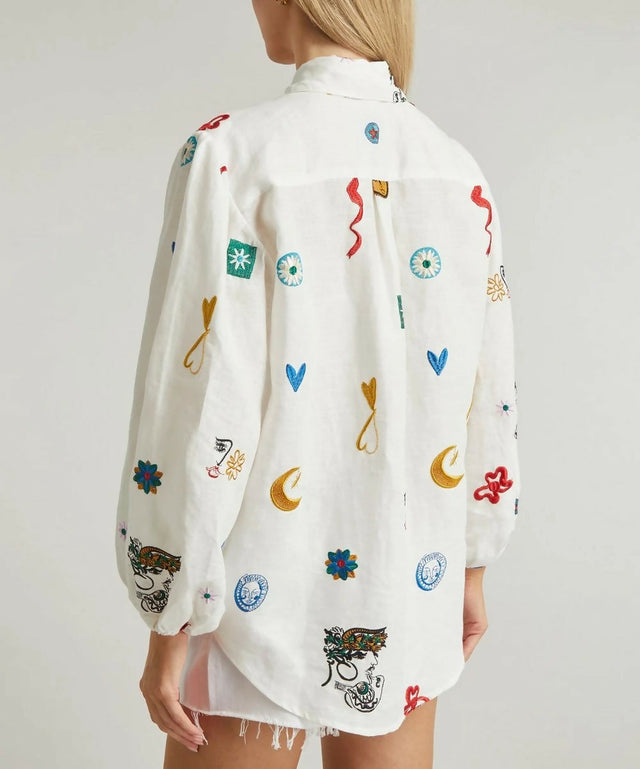 Alemais Soleil Embroidered Shirt - 14 / Print - Tops