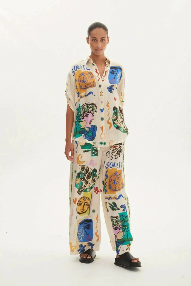 Alemais Soleil SIlk Shirt and Pant Set Print Size AU 14 - 14 / Print - Outfit Sets