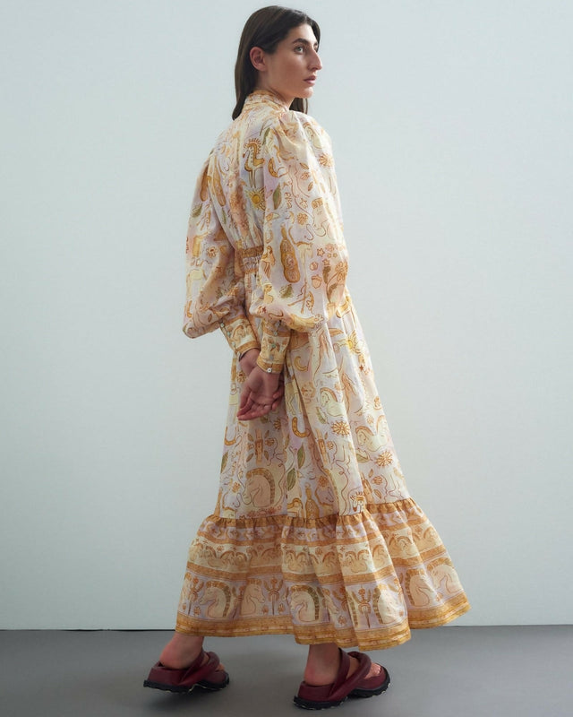 Alemais Solitaire Midi Dress in Watercolour Size AU 12 - 12 / Print - Dresses