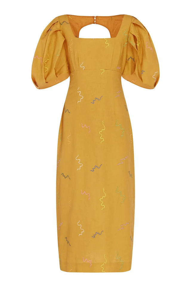 Alemais Sundance Midi Dress 12 - 12 / Yellow - Dresses