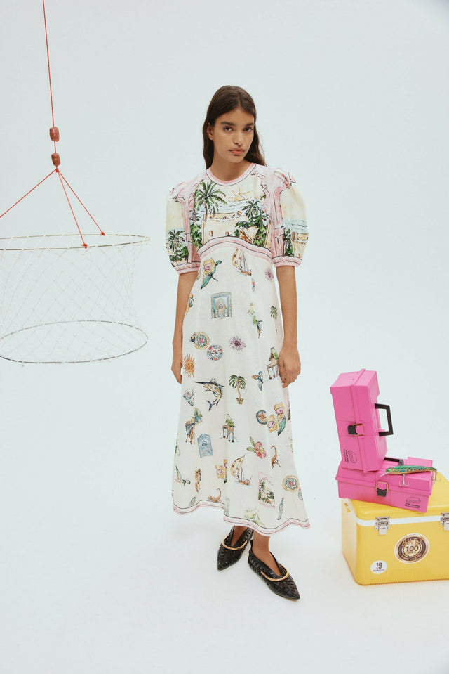 Alemais Sunset Midi Dress In Multi - 8 / Multi - Dresses