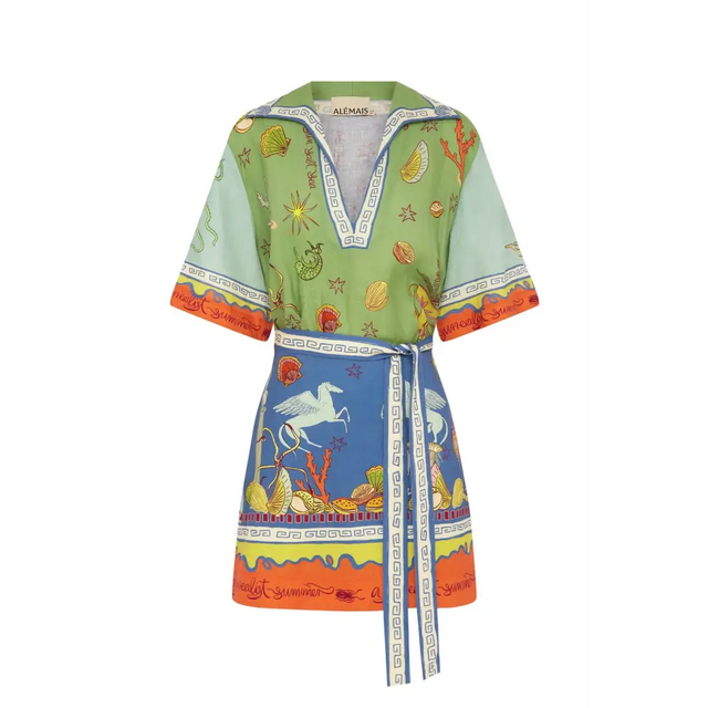 Alemais Surrealist V Neck Mini Dress Multi Size 8 12 & 16 - Dresses