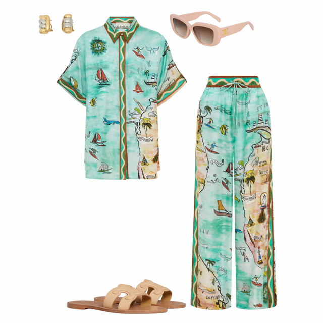 Alemais Swell Silk Shirt and Pant Set - Outfit Sets