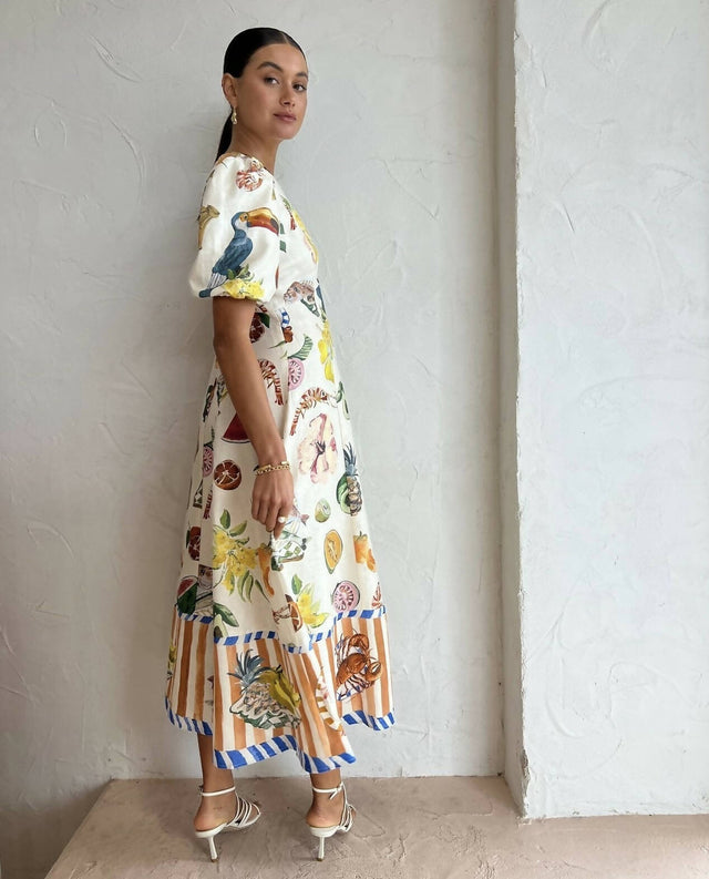 Alemais Theo Midi Dress Size 10 - 10 / Print - Dresses