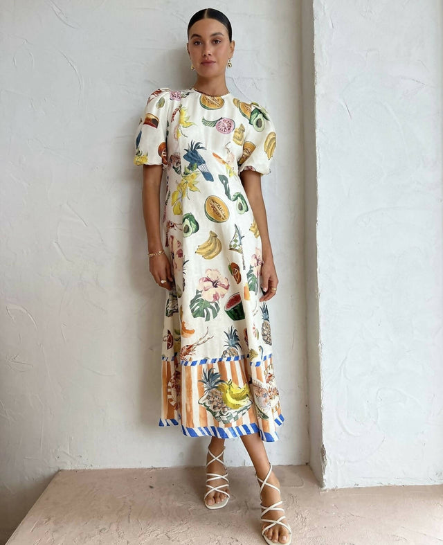 Alemais Theo Midi Dress Size 10 - 10 / Print - Dresses