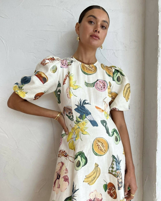 Alemais Theo Midi Dress Size 10 - 10 / Print - Dresses