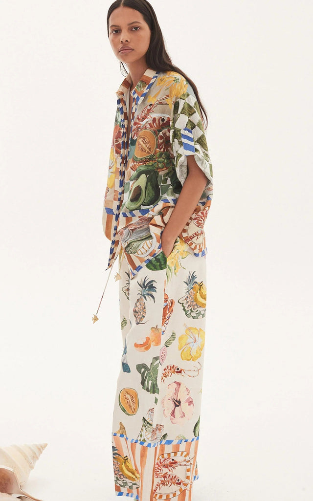 Alemais Theo Shirt and Pant Set Ivory Print Size AU 16 - 16 / Print - Outfit Sets