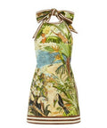 Alemais Toucan Tango Halter Mini Dress Cream and Brown Size 10 - 10 / Print - Dresses