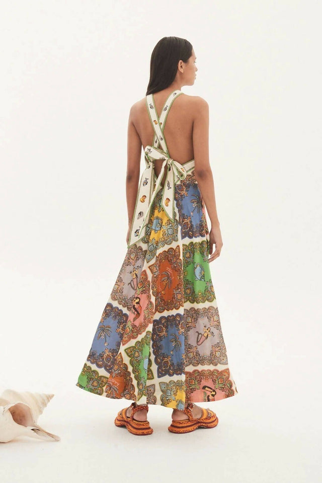 ALEMAIS - Alemais Trippy Troppo Halter Midi Dress