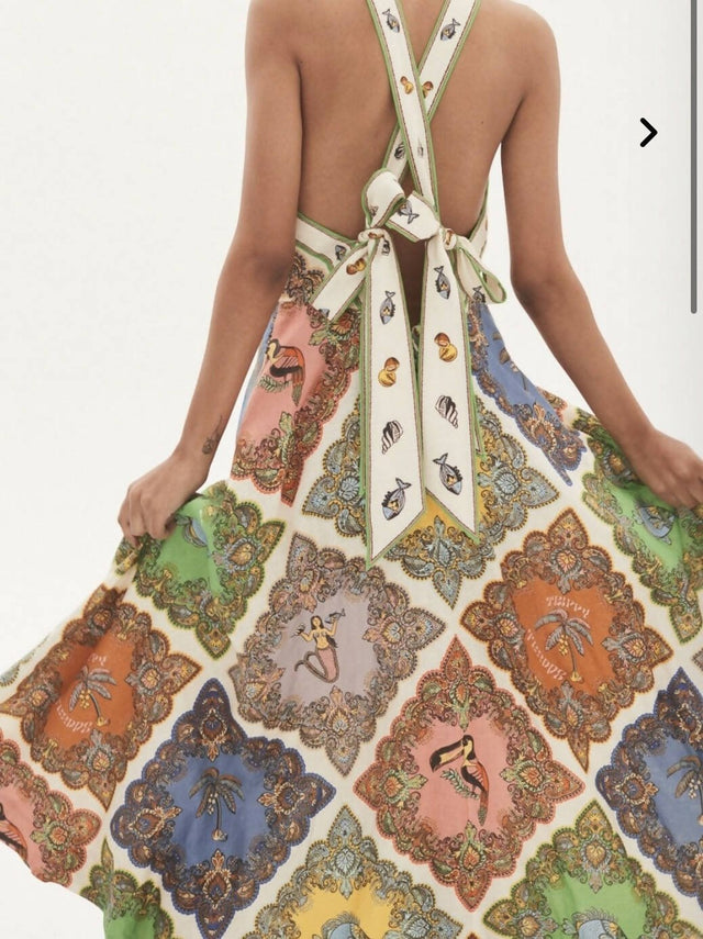 ALEMAIS - Alemais Trippy Troppo Halter Midi Dress