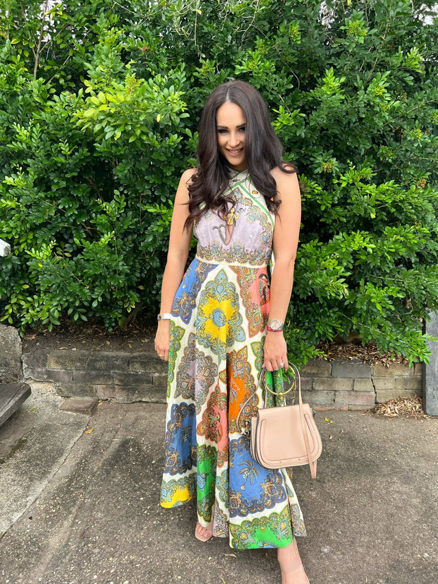 ALEMAIS - Alemais Trippy Troppo Halter Midi Dress