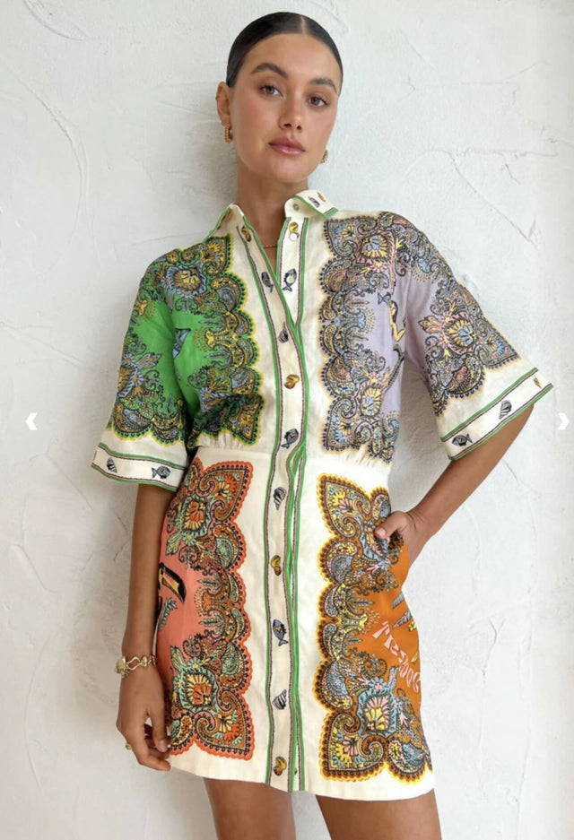 ALEMAIS - Alemais Trippy Troppo Mini Dress in Multi - 10