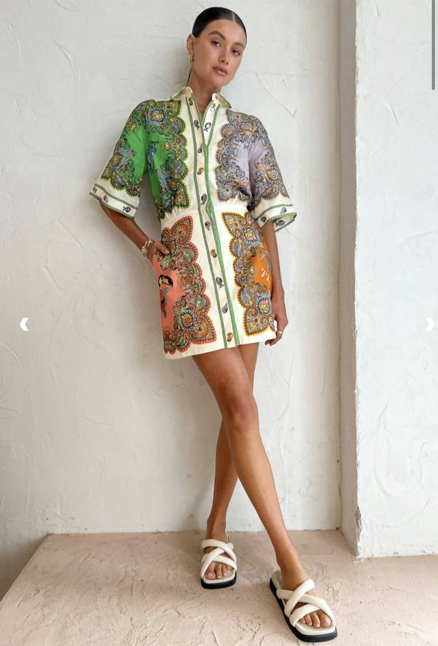 ALEMAIS - Alemais Trippy Troppo Mini Dress in Multi - 10