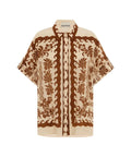 Alemais Tropic Shirt and Sarong Skirt Set Choc/Cream Size 12 - 12 / Brown - Outfit Sets
