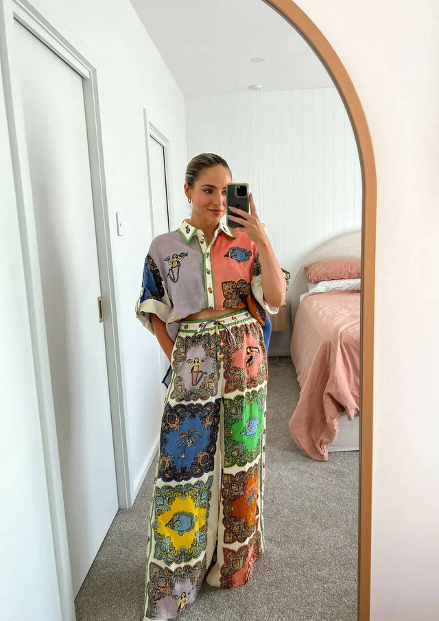 Alemais Troppo Trippy Shirt and Pant Set Multi Size 12 & 14 - Outfit Sets