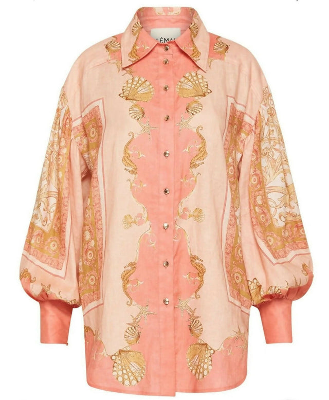 Alemais Ursula Shirt and Short Set Pink Size AU 14 - 14 / Print - Outfit Sets