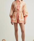 Alemais Ursula Shirt and Short Set Pink Size AU 14 - 14 / Print - Outfit Sets