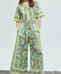 Alemais Velma Oversized Linen Shirt and Pants Set Green Floral Size AU 16 - 16 / Floral - Outfit Sets