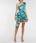 Alemais Winnie One Shouldered Mini Dress - 10 / Floral - Dresses