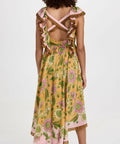 Alemais Winnie Ruffle Neck Midi Dress - 12 / Multi - Dresses