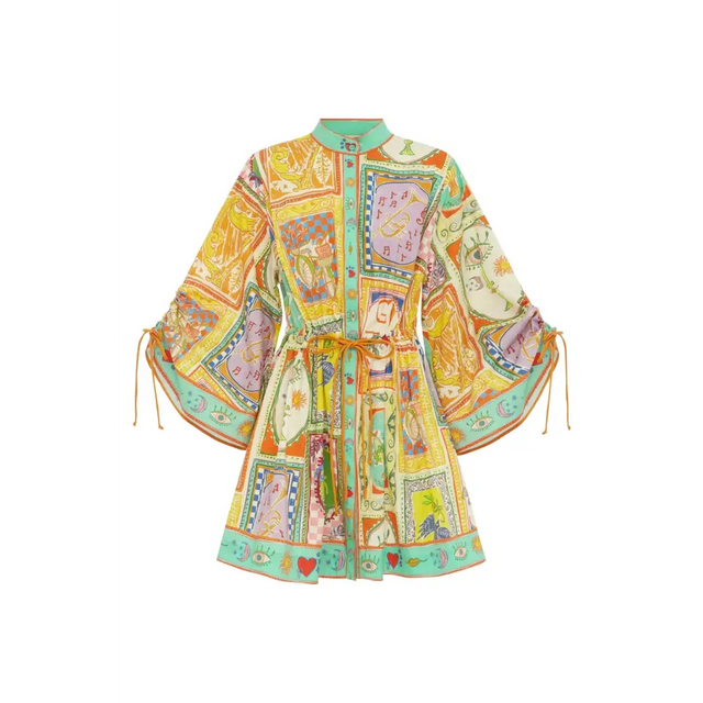 Alemais X Go-To Holiday Collab Mini Dress Yellow Size 14 - 14 / Multi - Dresses